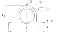 直立式軸承座單元 PASE30-TV-FA125.5, 塑料軸承座，帶偏心鎖圈的外球面球軸承，帶 Corrotect? 涂層，P型密封