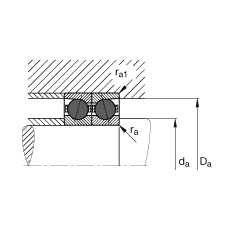 主軸軸承 HCB7215-C-T-P4S, 調節，成對或單元安裝，接觸角 α = 15°，陶瓷球，限制公差
