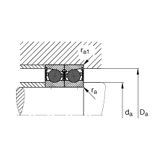 主軸軸承 HCB7007-C-2RSD-T-P4S, 調節，成對或單元安裝，接觸角 α = 15°，陶瓷球，兩側唇密封，非接觸，限制公差