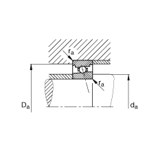 主軸軸承 HS71915-C-T-P4S, 調節，成對安裝，接觸角 α = 15°，限制公差